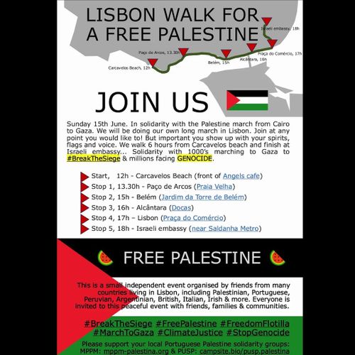 Caminhada em Lisboa pela Palestina